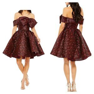 Mac Duggal 68622 Brocade Bow Off Shoulder Cocktail Dress Size 6 NWT